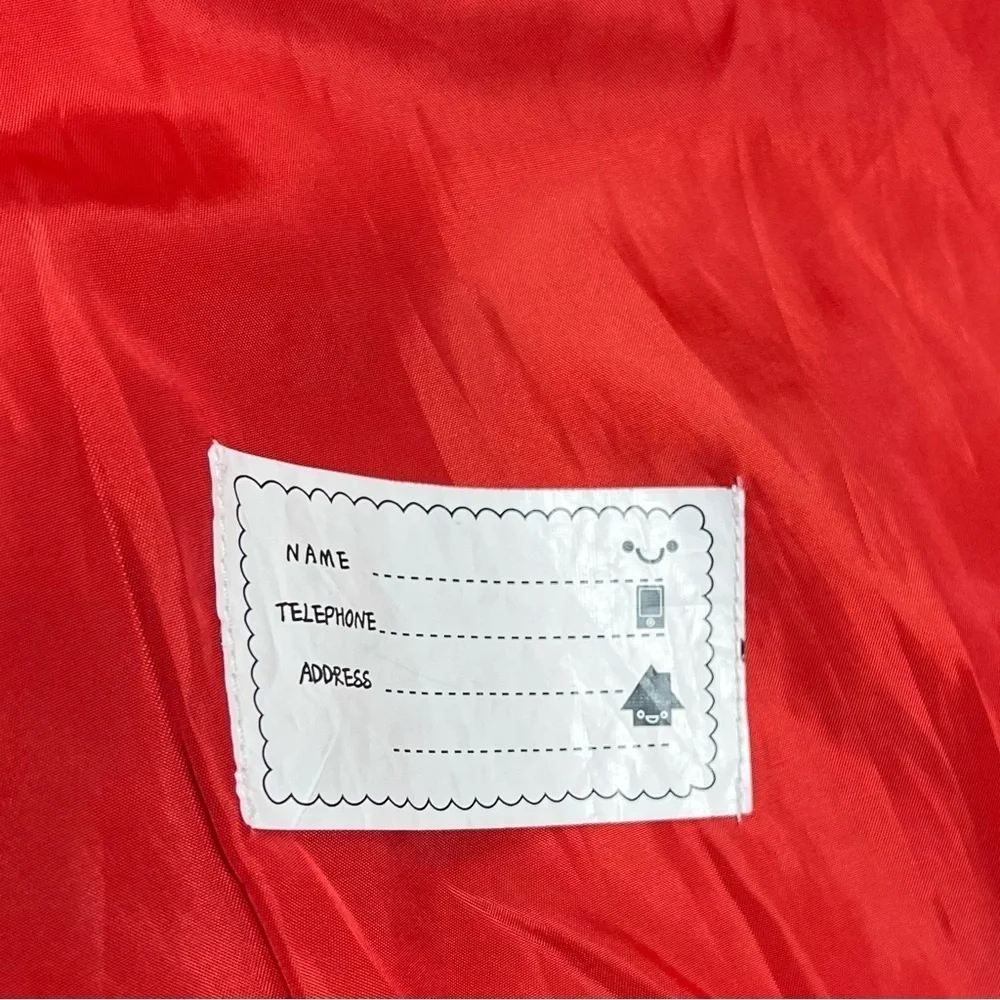 The Twins Dream Girl 7/8 Red Vegan Leather Dress Coat Jacket Rose Peplum Holiday
